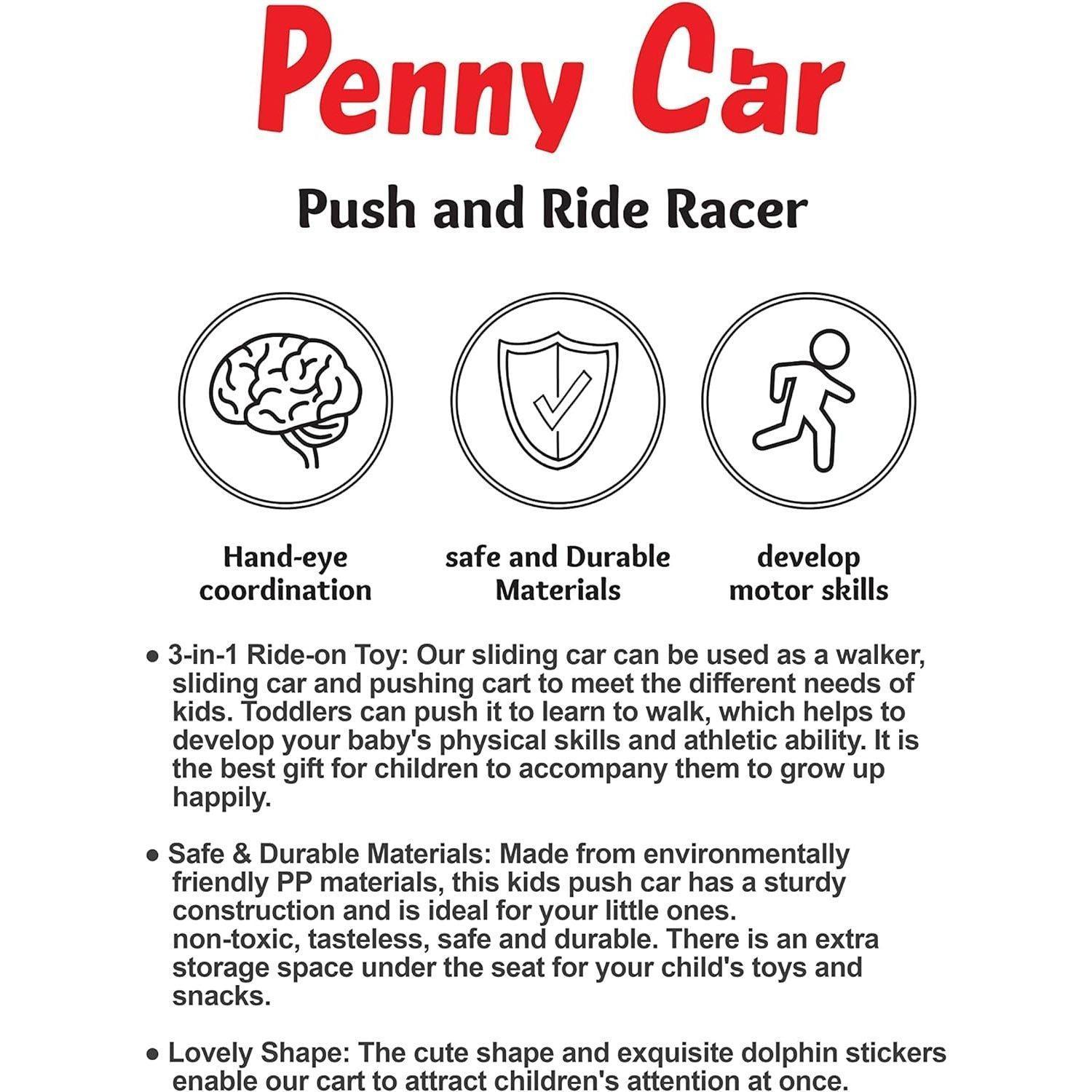 Tic Toys Plastic Push Car Game With Storage Box And Button For Kids - Frozen