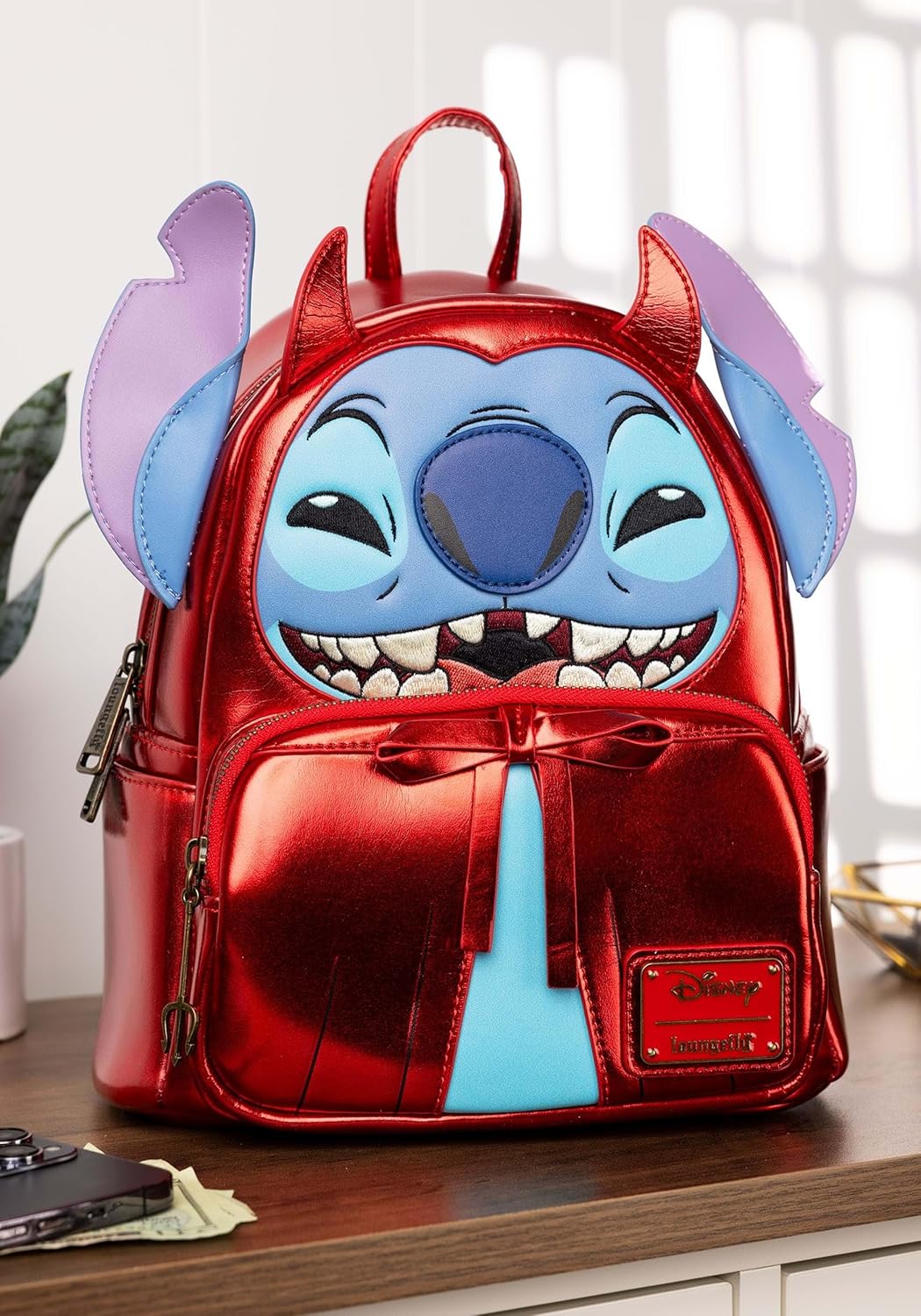 Loungefly Disney Stitch Devil Double Strap Mini Backpack