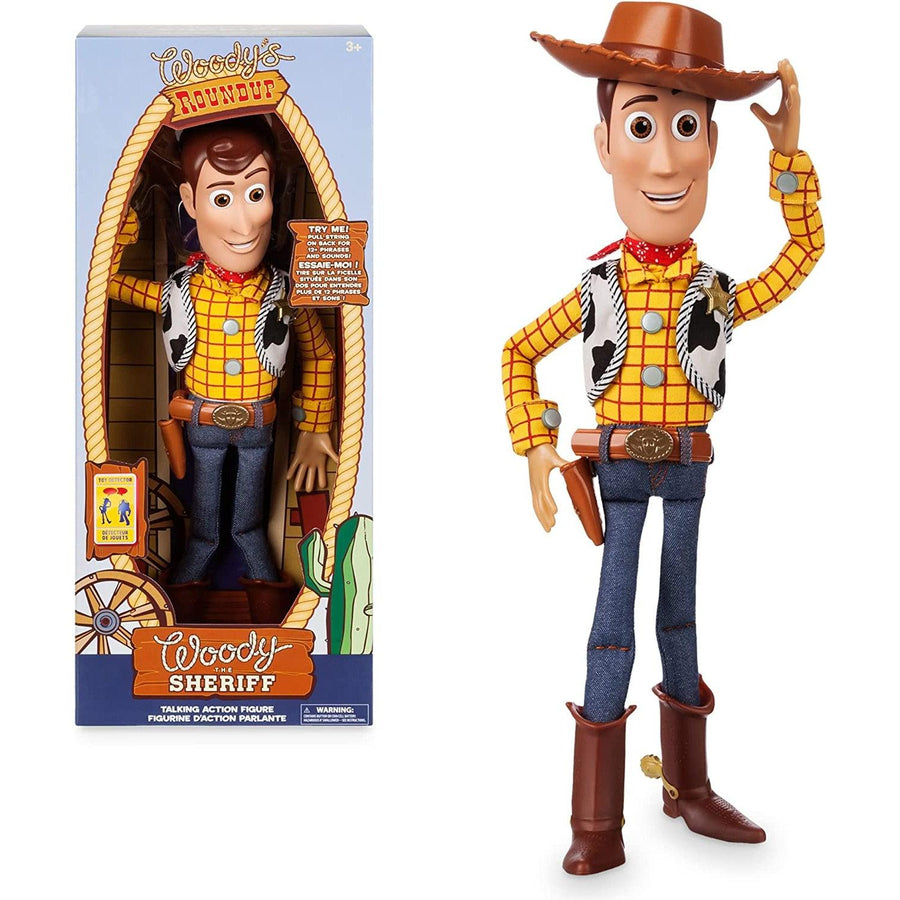 Disney Store Official Sheriff Woody Talking Action Figure from Toy Story, Features Sounds and Phrases from The Movies, Interacts with Other Figures and Toys