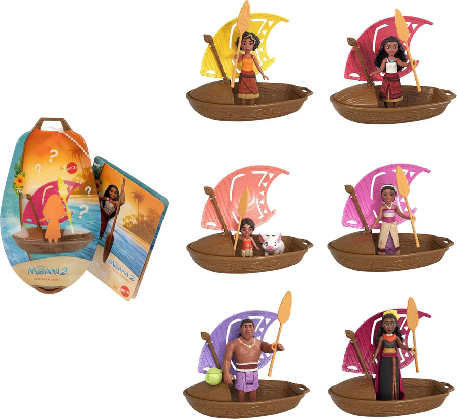 Mattel Disney Moana 2 Wayfinder Wonders Toy Set with Surprise Small Doll, Canoe & Accessory (Styles May Vary)