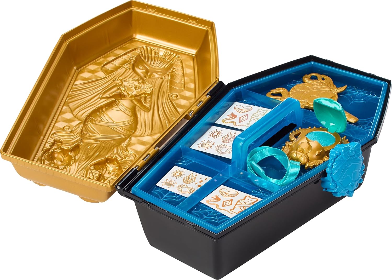 دمية مونستر هاي مع ملحقاتها، طقم تجميل كليو دي نايل جولدن جلام مع وشوم وملصقات وقلادة للأطفال 