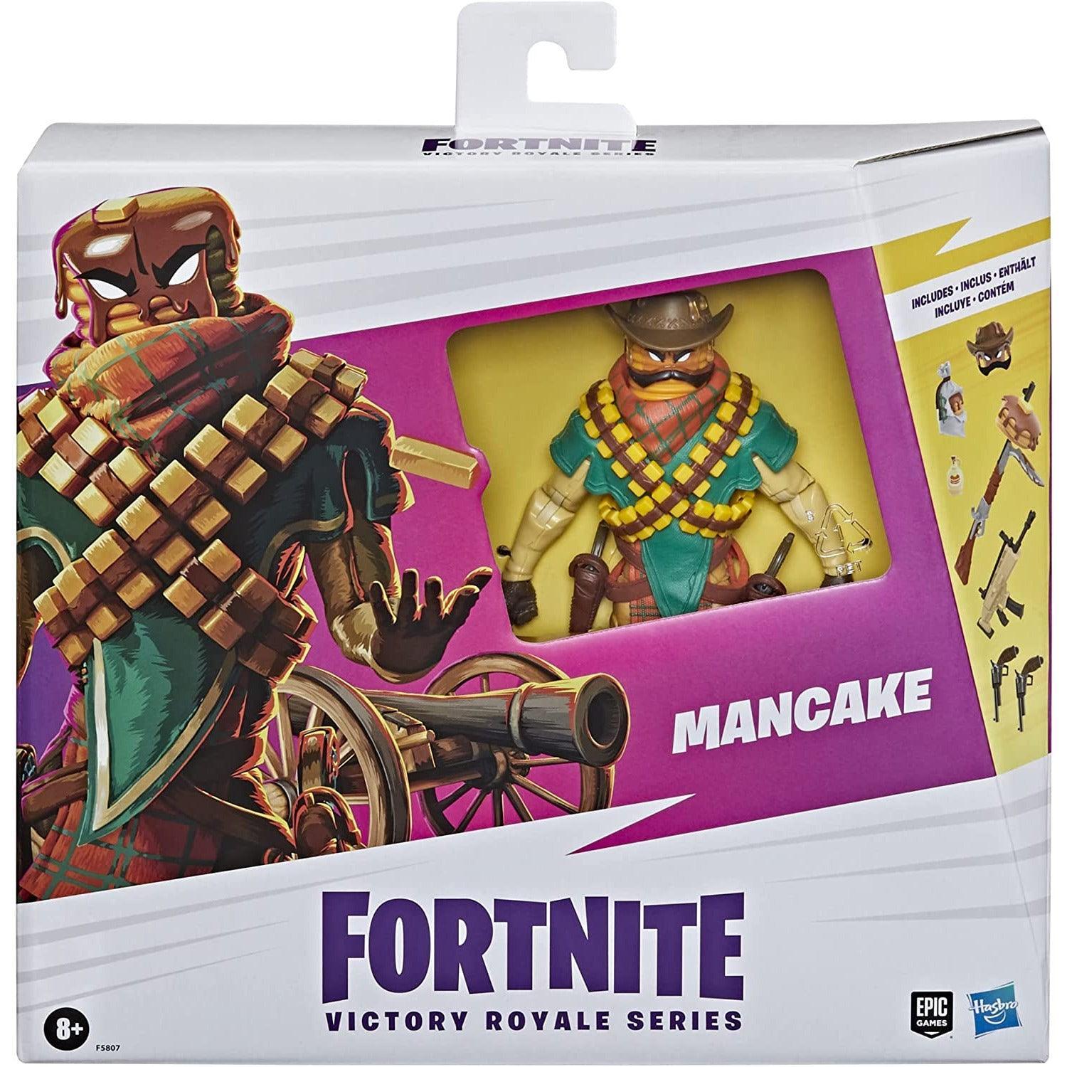 FORTNITE Hasbro Victory Royale Series Mancake Deluxe Pack Collectible Action Figure with Accessories - Ages 8 and Up, 6-inch - BumbleToys - 8+ Years, 8-13 Years, Action Battling, Action Figures, Boys, Figures, Fortnite, OXE, Pre-Order