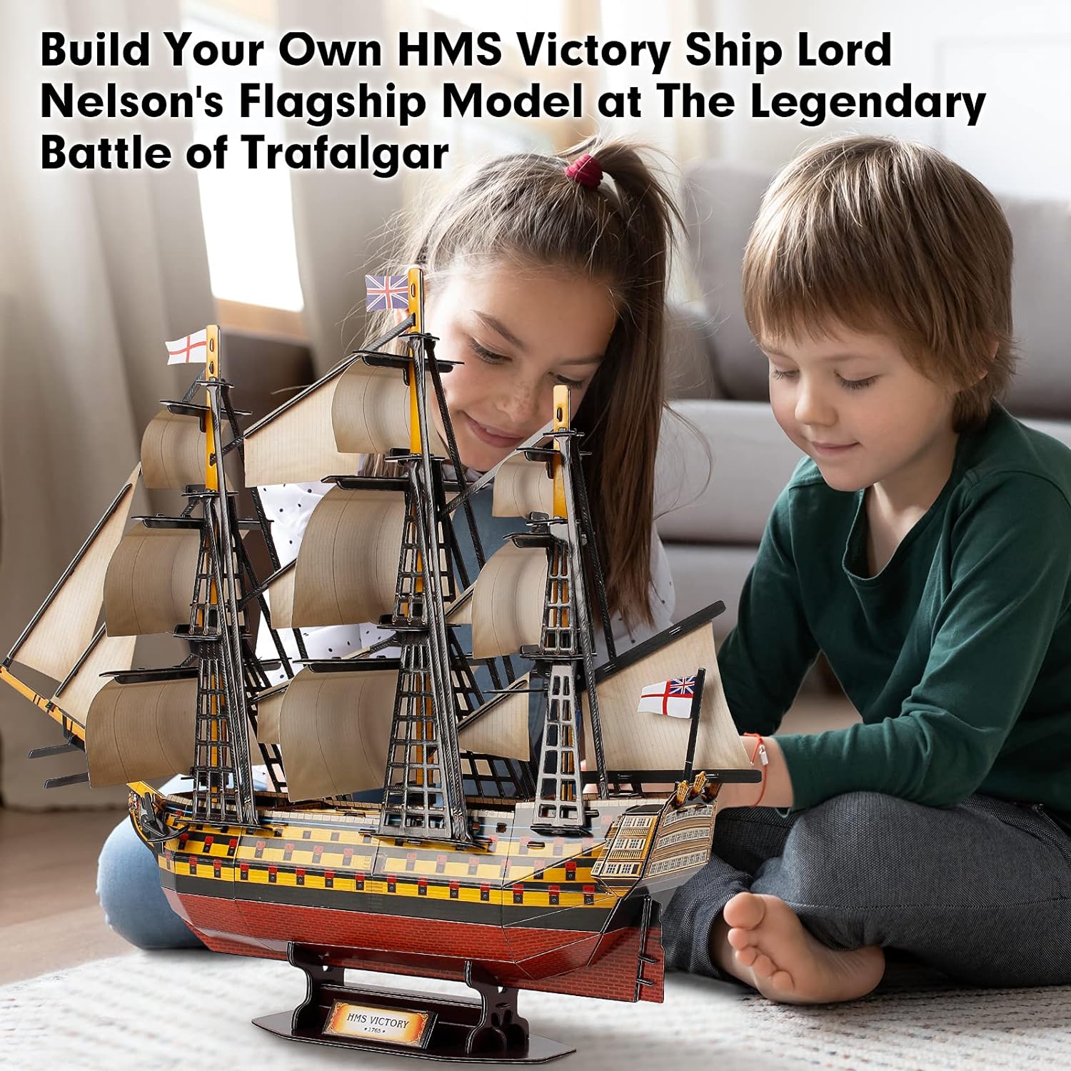 CubicFun 3D Puzzles Large HMS Victory Vessel Ship Sailboat Model Kits 189 pcs