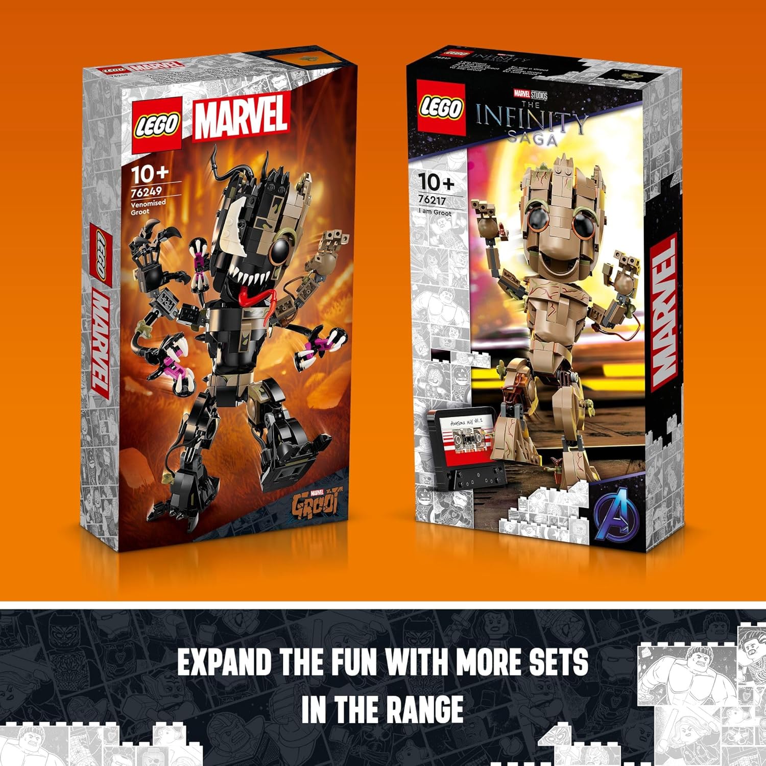 LEGO Marvel Venomized Groot 76249 Transformable Marvel Toy for Play and Display, Buildable Marvel Action Figure for Fans of the Guardians of the Galaxy Movie, Birthday Gift for 10 Year Old Kids