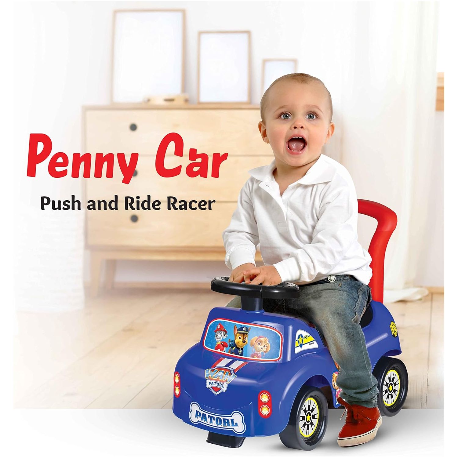 Tic Toys Plastic Push Car Game With Storage Box And Button For Kids - Multi Color