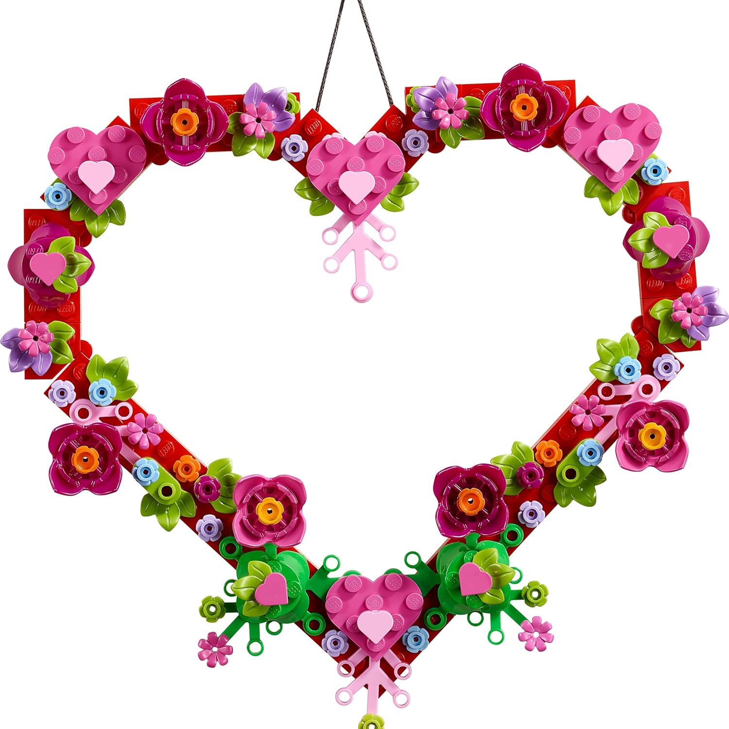 مجموعة ألعاب بناء زخرفة القلب من ليجو 40638، تشكيلة من الزهور الاصطناعية على شكل قلب، هدية رائعة لأحبائك، نشاط فني وحرف فريد للأطفال.