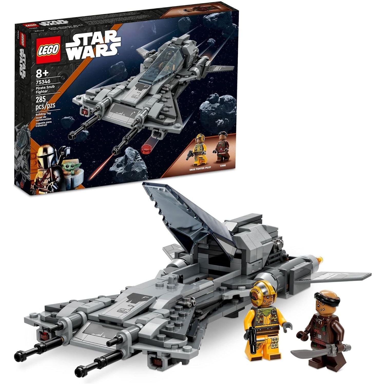 LEGO 75346 Star Wars Pirate Snub Fighter Buildable Starfighter Playset Featuring Pirate Pilot and Vane Characters from The Mandalorian Season 3