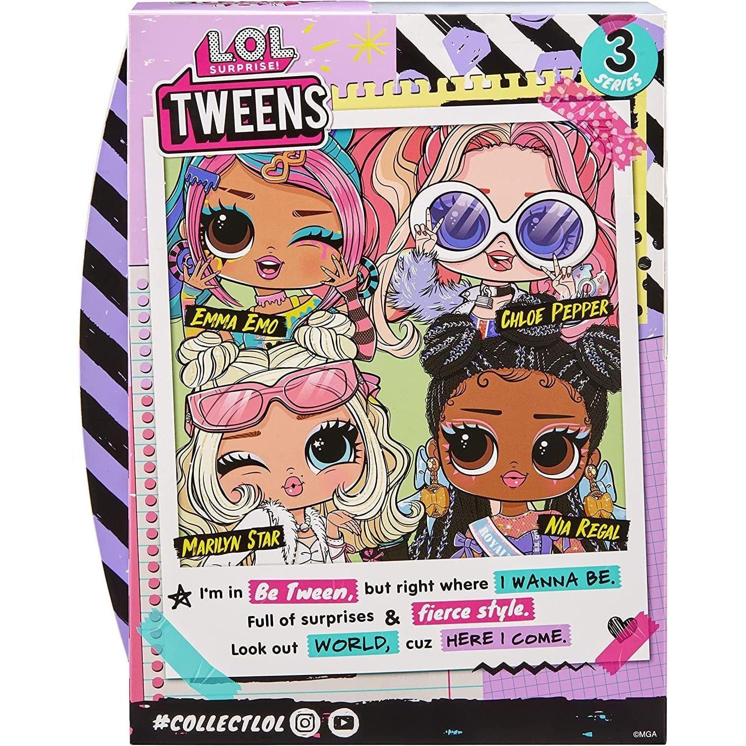 L.O.L. Surprise! Tweens Series 3 Nia Regal Fashion Doll with 15 Surprises Including Accessories for Play & Style, Holiday Toy Playset