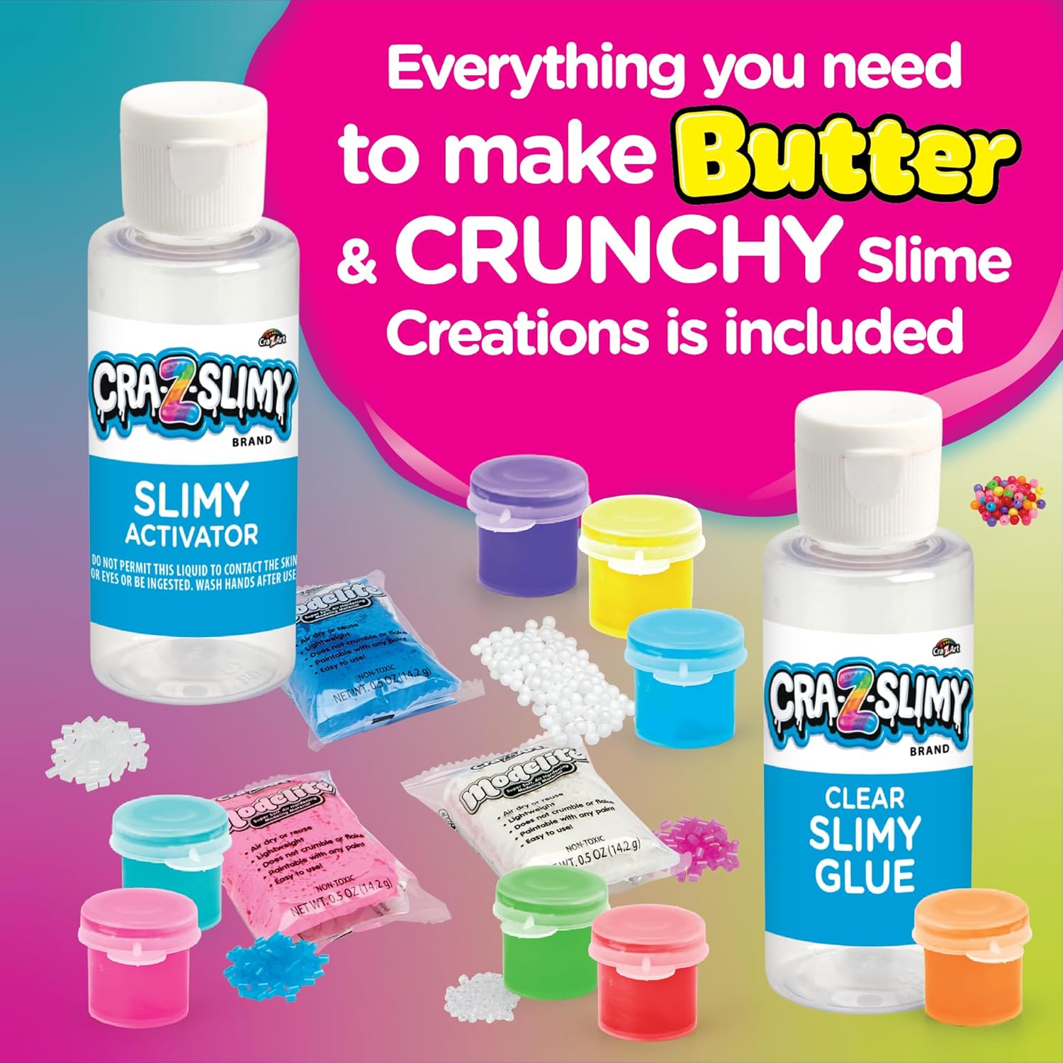 CRA-Z-Slimy Tub Fulla Butter & Crunch DIY Slime Kit - Mix and Make Your Own Butter and Crunchy Slime