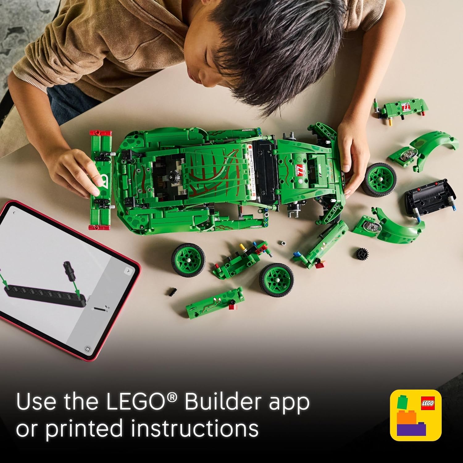 LEGO Technic Porsche 911 GT3 R Rexy AO Racing Car Building Toy for Boys & Girls - Car Toy W/Realistic Steering & 6-Cylinder Engine for Kids & Auto Fans, Ages 11+ - Gift Idea for Birthdays - 42224