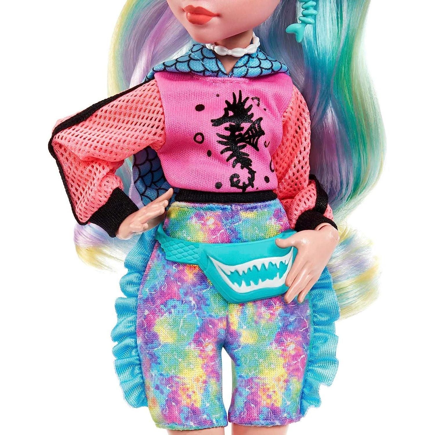 Mattel Monster High Lagoona Blue Fashion Doll with Colorful Streaked Hair, Signature Look, Accessories & Pet Piranha
