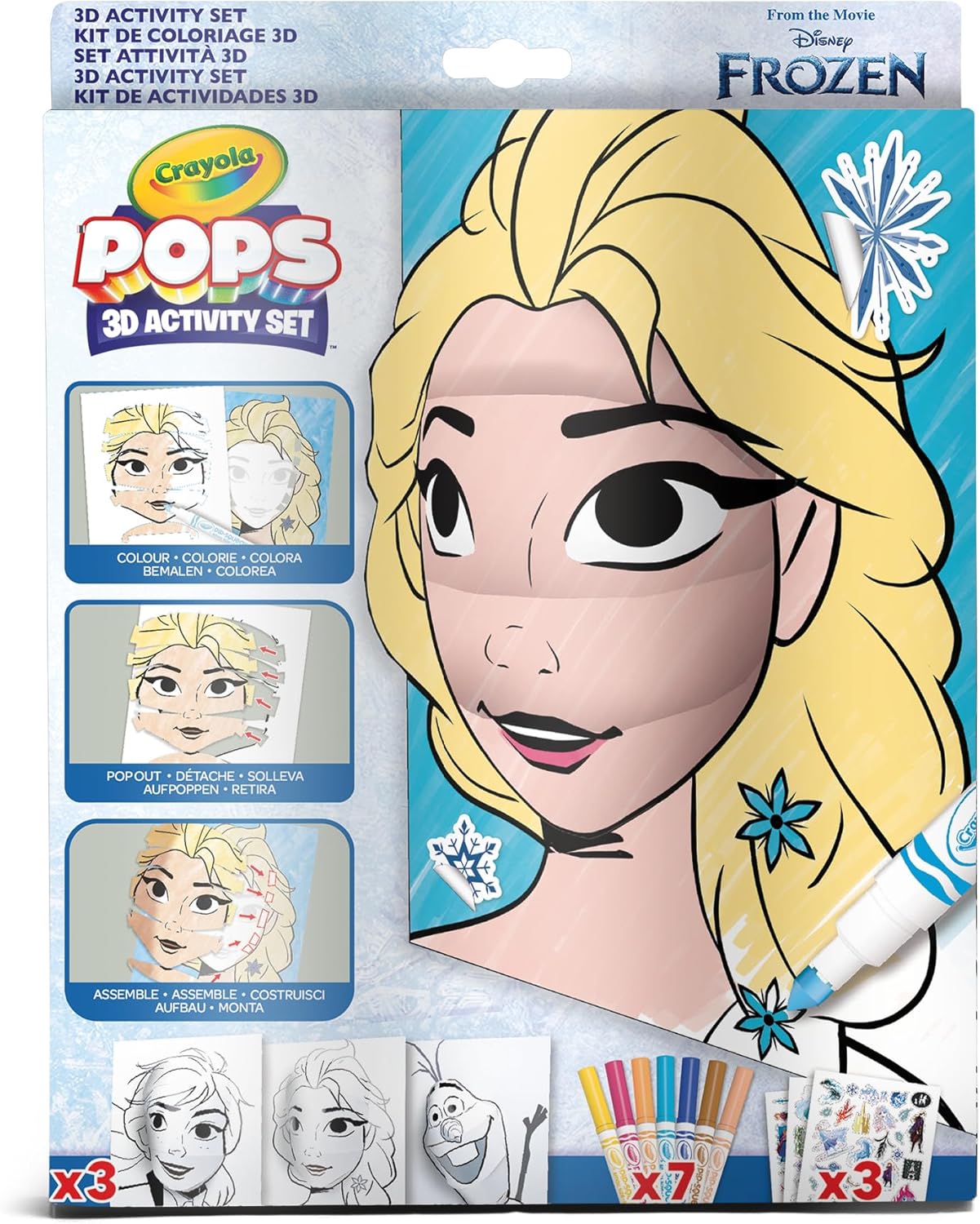 Crayola Pops 3D Frozen Art Set with 7 Markers