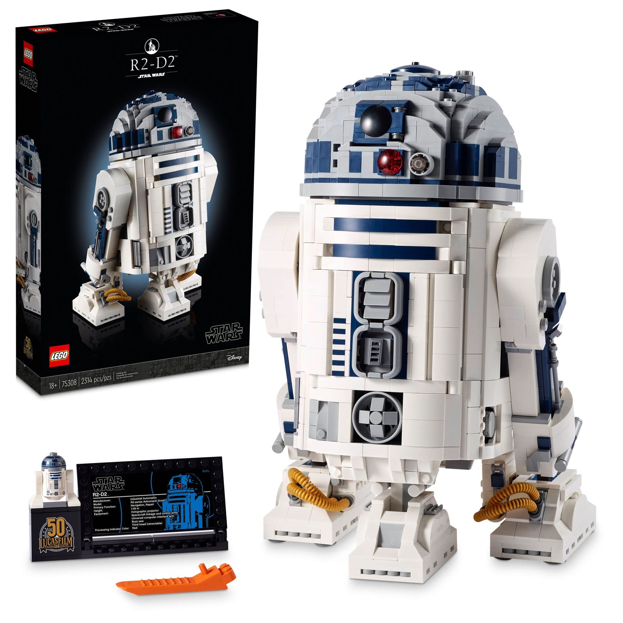 LEGO Star Wars R2-D2 75308 Droid Building Set for Adults, Collectible Display Model with Luke Skywalker’s Lightsaber, Great Birthday for Husbands, Wives, Any Star Wars Fans