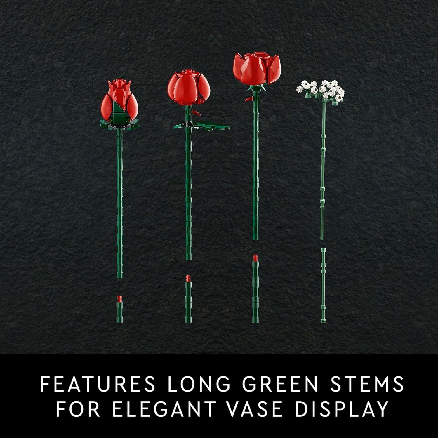 LEGO 10328 Icons Bouquet of Roses, Home Décor Artificial Flowers
