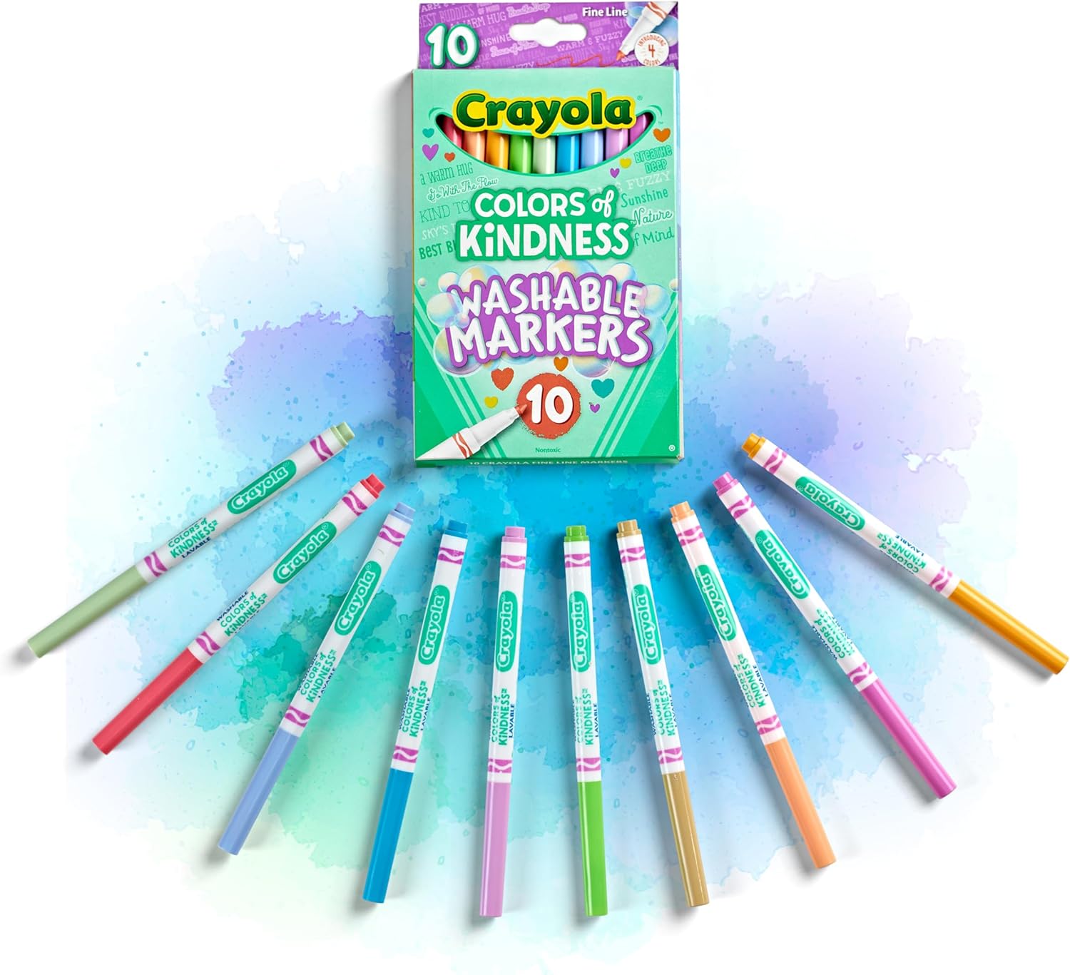 Crayola Colours of Kindness Washable Fine Line Markers - Assorted Colours (Pack of 10)