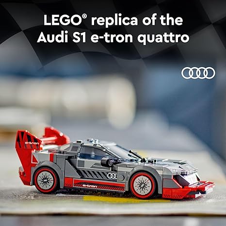 LEGO 76921 Speed Champions Audi S1 e-tron Quattro Race Car Toy Vehicle, Buildable Audi Toy Car Model for Kids, Red Toy Car for Build and Display