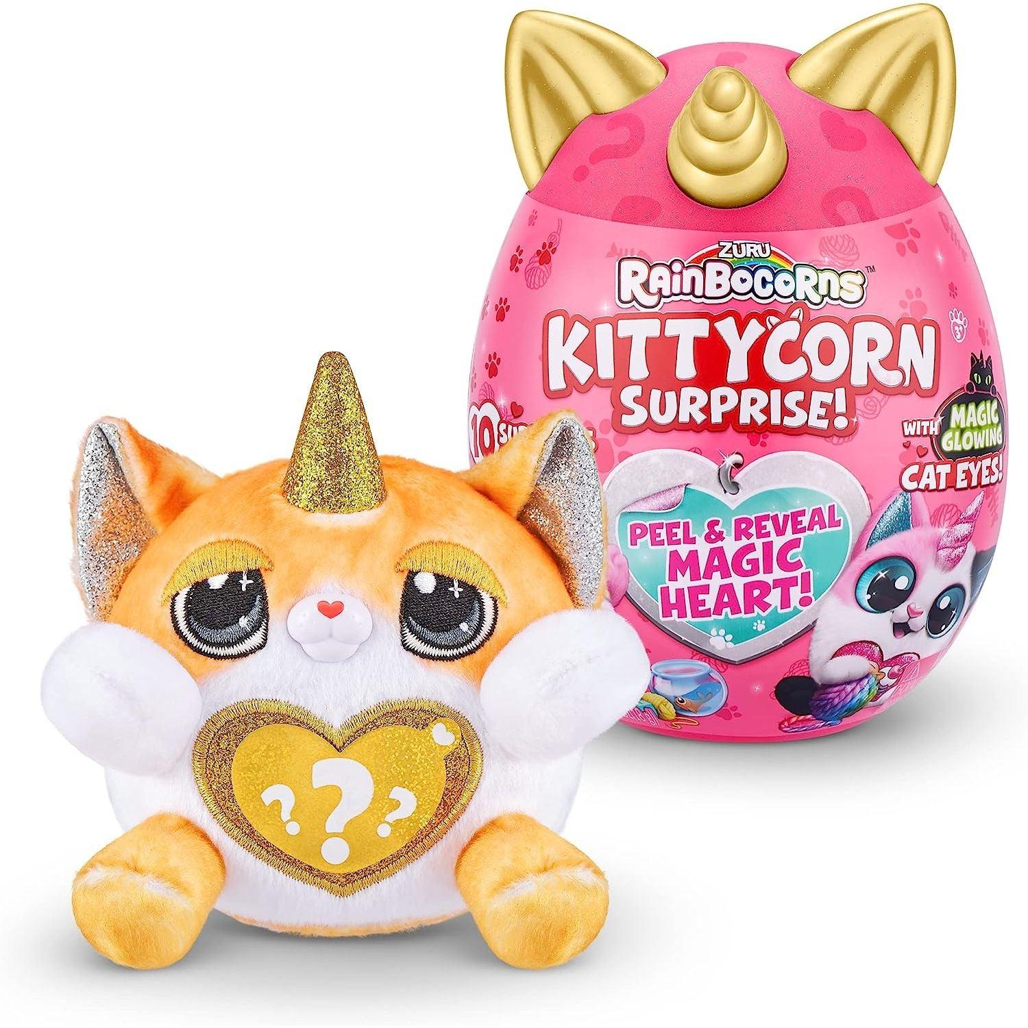 Rainbocorns Kittycorn Surprise Series 1 (Exotic Cat) Collectible Plush Stuffed Animal, Surprise Egg, Sticker Pack, Jelly Slime Poop 9259G - BumbleToys - 5-7 Years, Fashion Dolls & Accessories, Girls