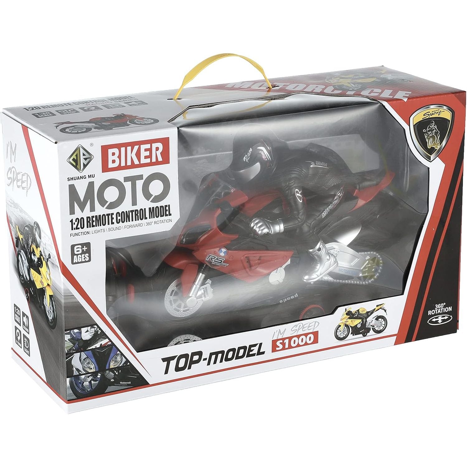 Biker Moto JACK SPRATT R/C 1:20 Motorbike With Light And Music With Usb Charger