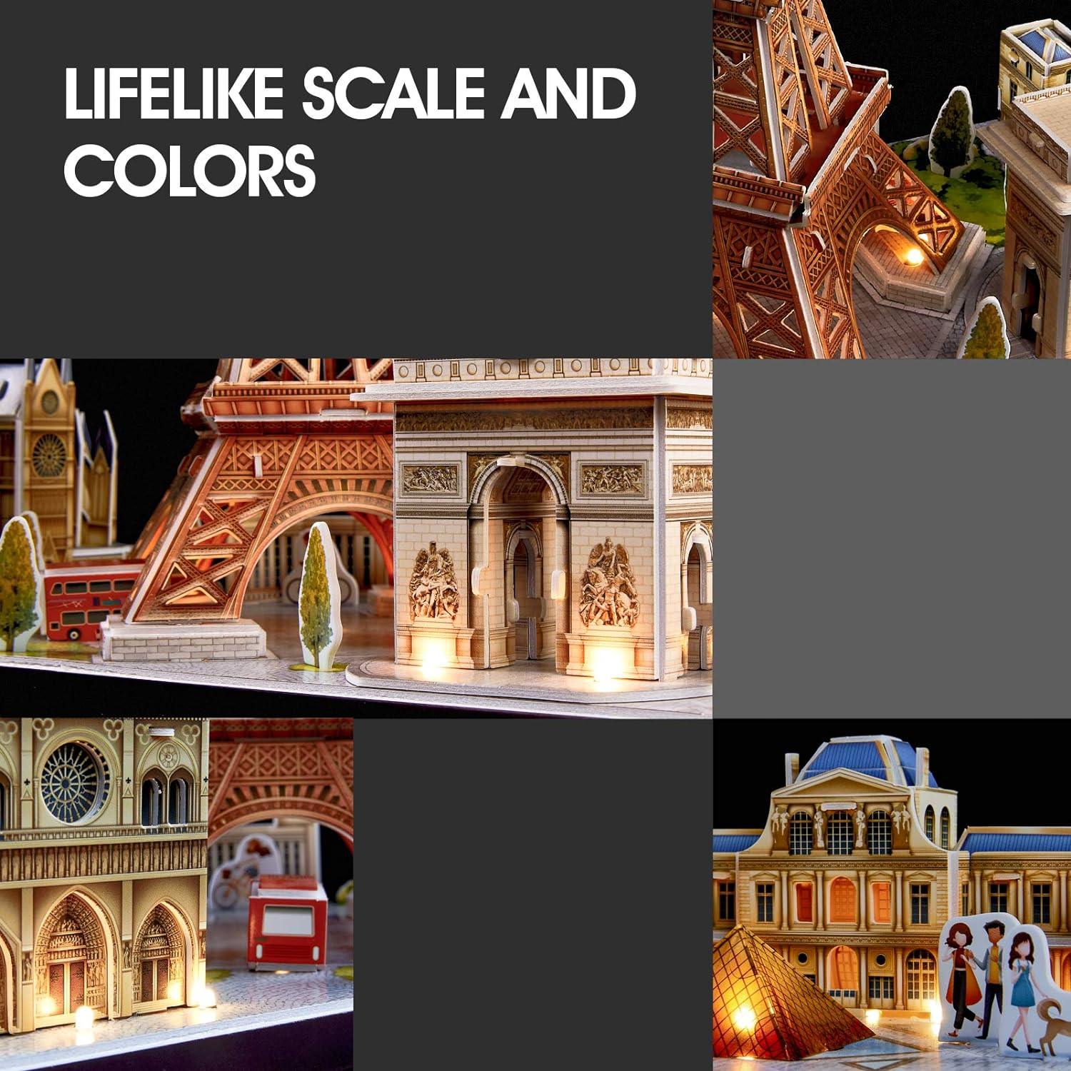 CubicFun LED Paris Cityline 3D Puzzles