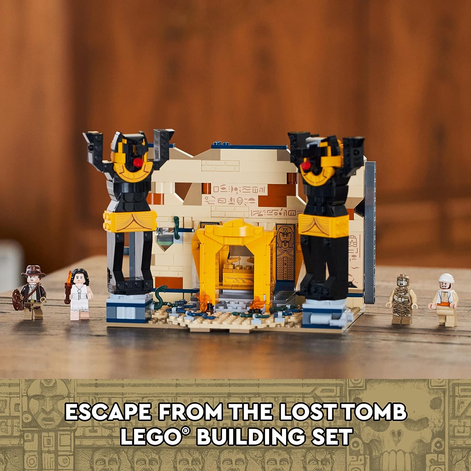 LEGO Indiana Jones Escape from The Lost Tomb 77013 Building Toy, Featuring a Mummy and an Indiana Jones Minifigure from Raiders of The Lost Ark Movie