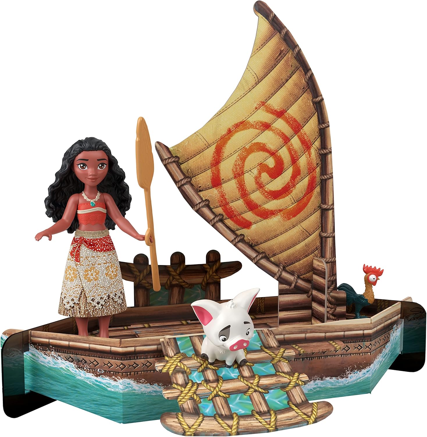 Disney Princess Moana Deluxe Story Set, Character Figurines and Playset, Kids Toys