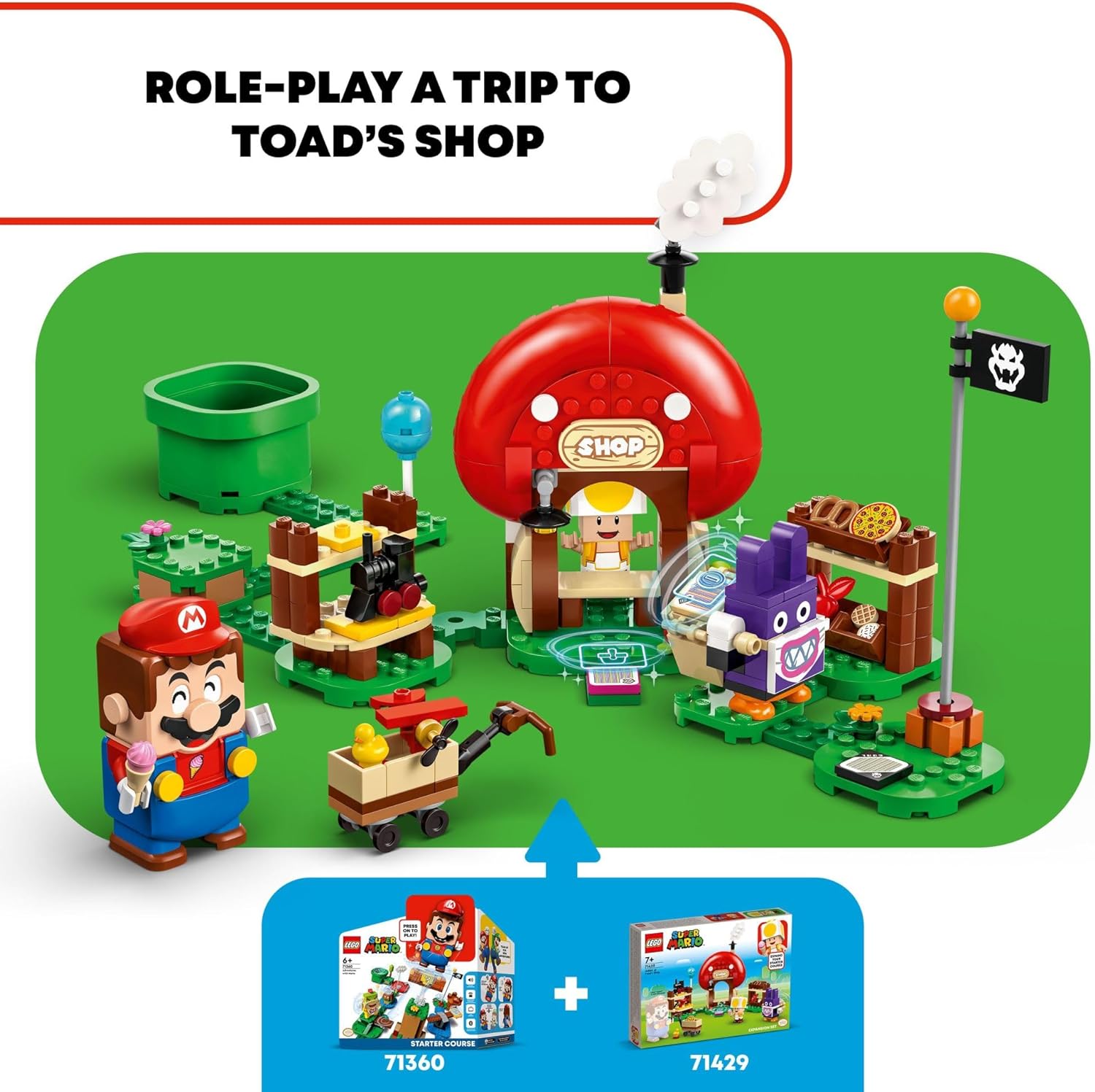 مجموعة توسيع سوبر ماريو نابيت آت تودز شوب من ليجو 71429، بناء وعرض لعبة سوبر ماريو داي للأطفال، فكرة هدية لعبة فيديو للاعبين.