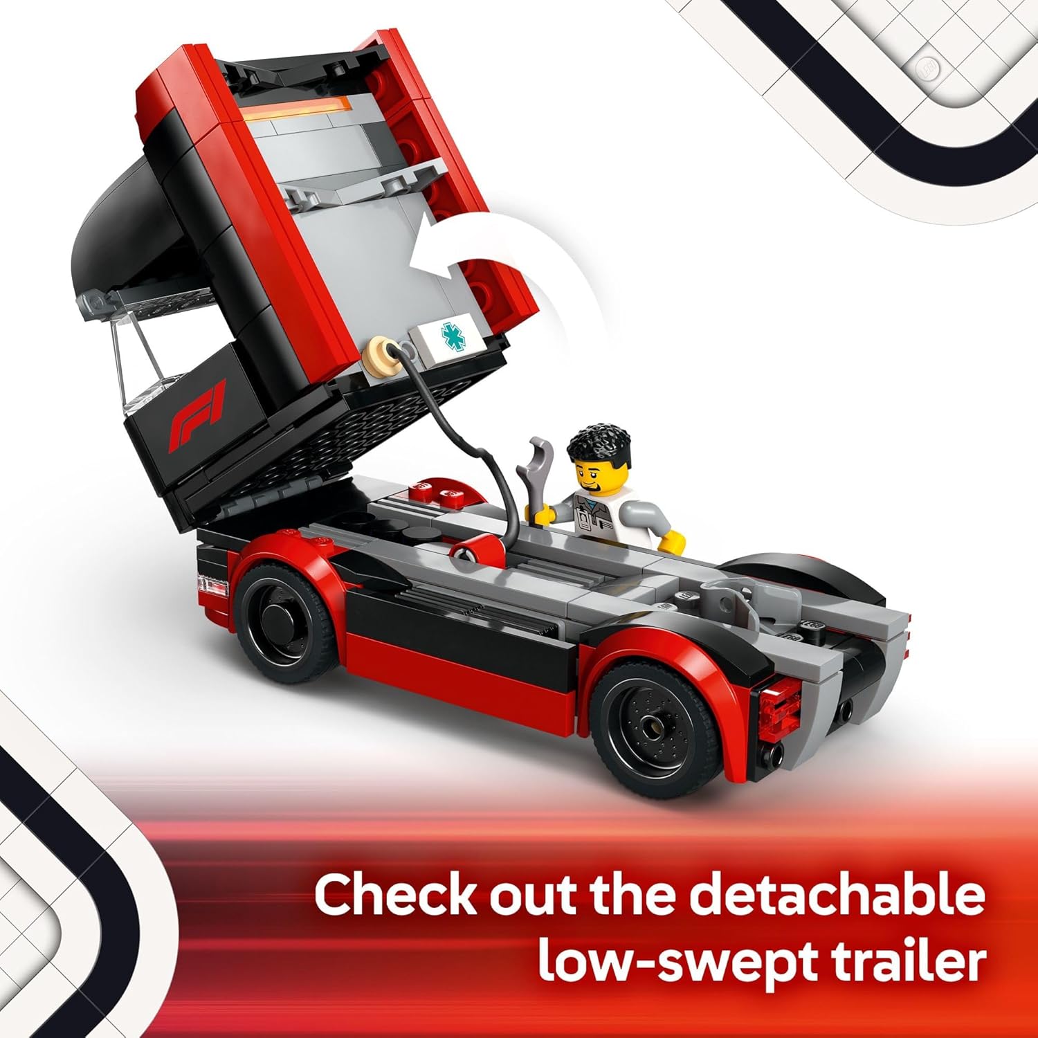 شاحنة ليجو سيتي F1 مع سيارتي RB20 و AMR24 F1 - مجموعة بناء سيارات نموذجية للأطفال، بنين وبنات، من عمر 8 سنوات فما فوق - قطعة تذكارية لعشاق الفورمولا 1 - فكرة هدية رائعة لأعياد الميلاد - 60445 