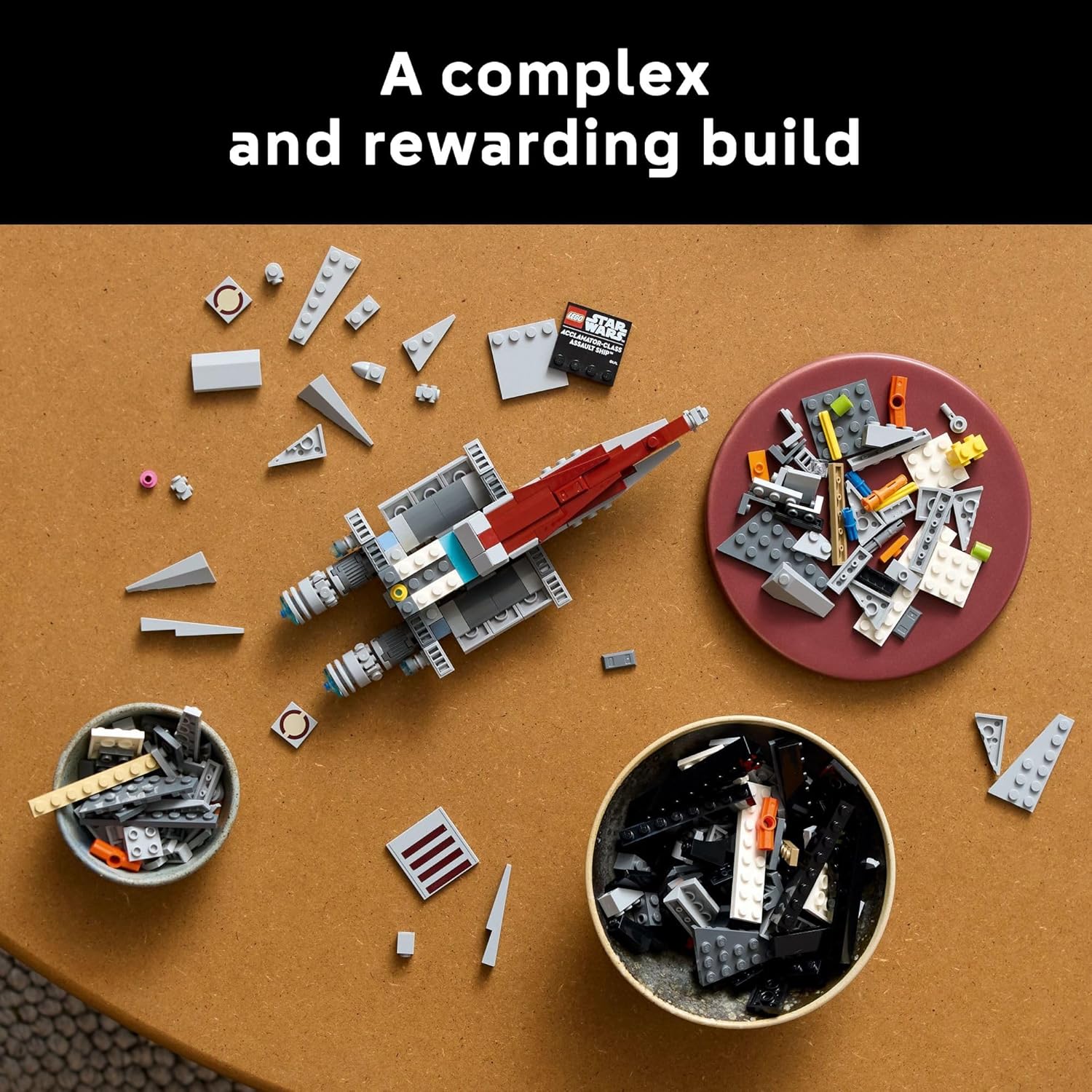 LEGO Star Wars 75404 Attack of The Clones Acclamator-Class Assault Ship Building Set for Adults - Star Wars Collectible Set with Display Stand