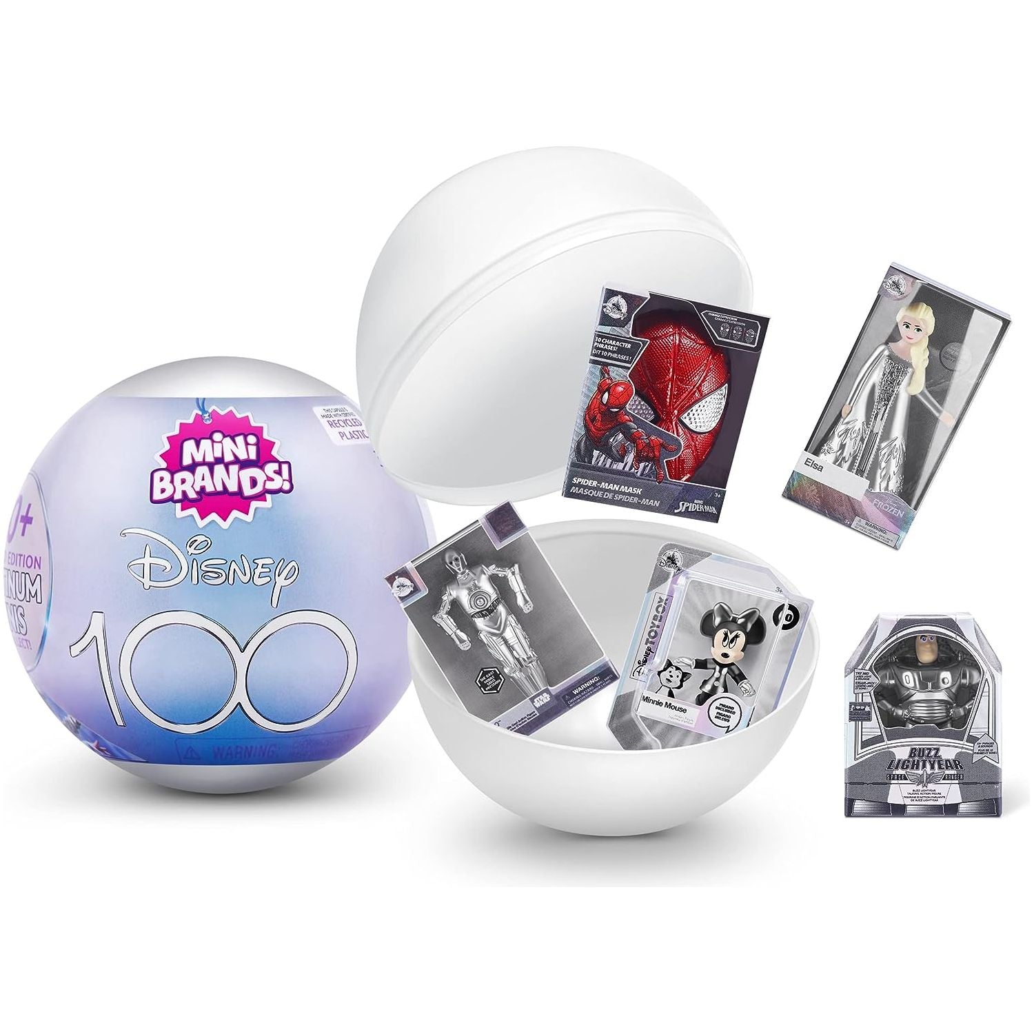 Mini Brands Disney 100 Platinum Capsule by ZURU Limited Edition with Platinum Minis, Celebrate Disney 100