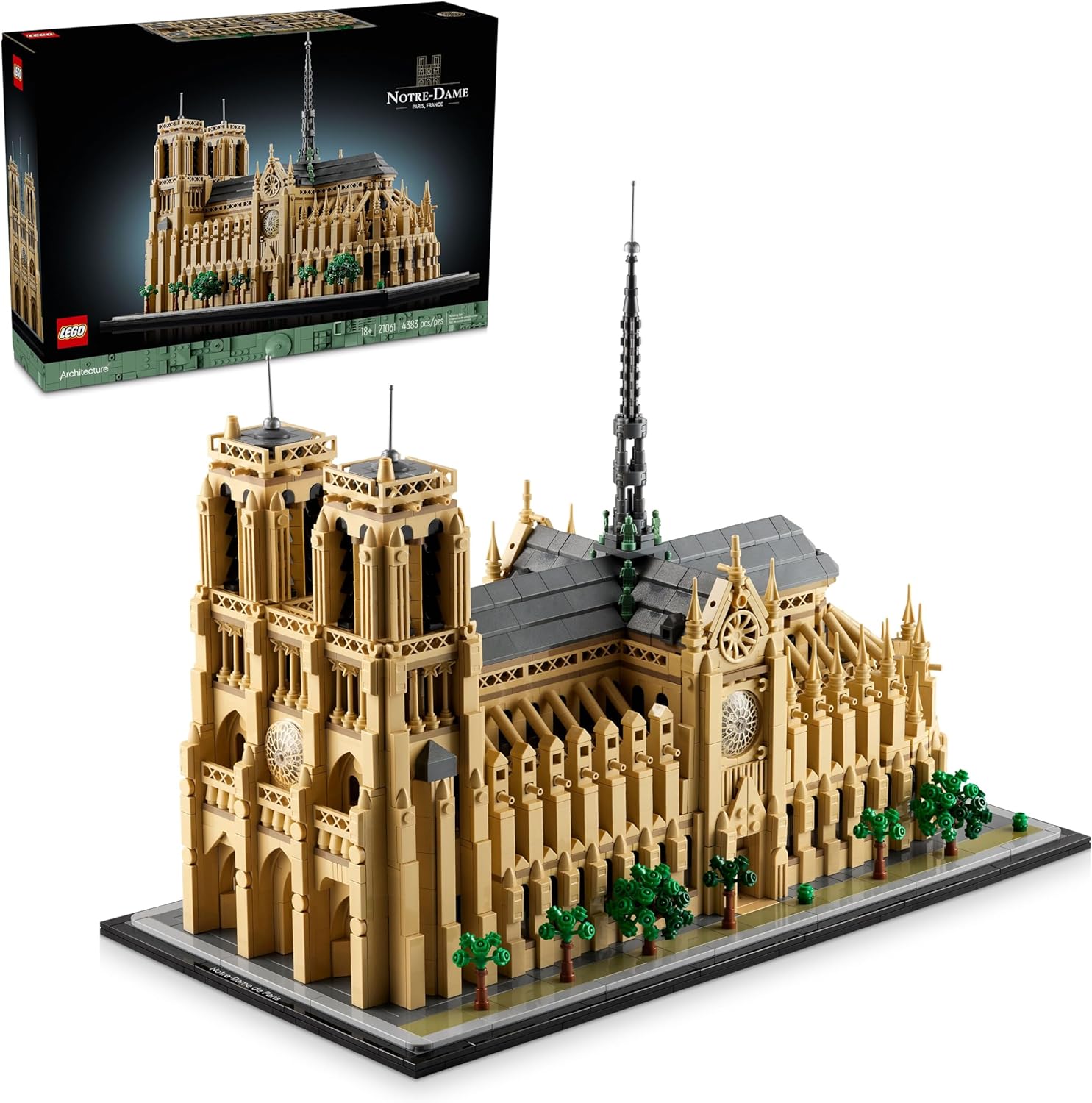 LEGO 21061 Architecture Notre-Dame de Paris Replica, Architectural Model Kit, Collectible Building Set for Adults, Build and Display Souvenir, Graduation Gift Idea for Lovers of History and Travel.