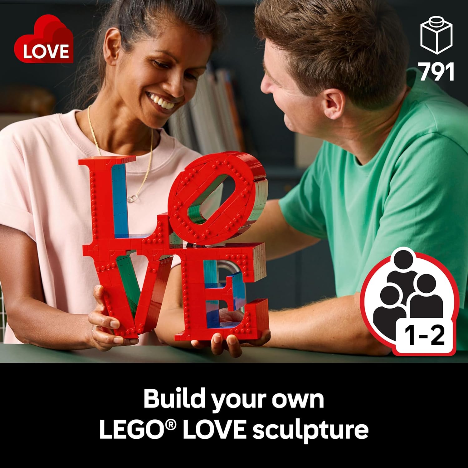 LEGO Art Love Collectible Building Set - DIY Kit for Adults, Ages 18+ - Gifts for Birthdays - Home Decor to Display on Table - 31214