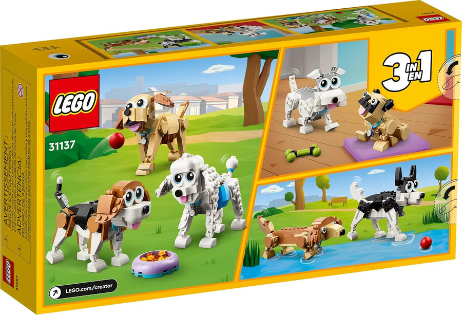 مكعبات بناء LEGO 31137 Creator 3 in 1 Adorable Dogs - ألعاب تظاهرية للفتيات والفتيان، لعمر 7 سنوات فما فوق - مجموعات تعليمية للأطفال - هدية لعيد الميلاد