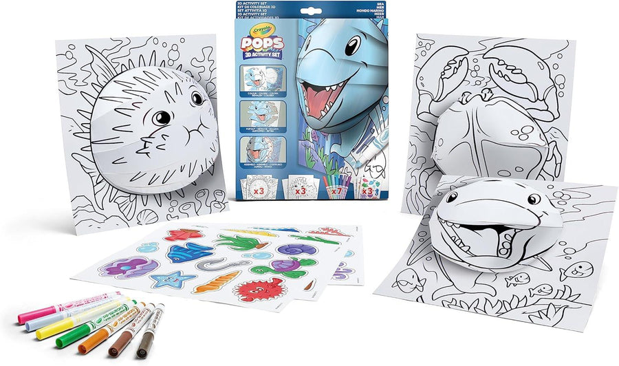 Crayola Pops 3D Underwater World Art Set with 7 Markers