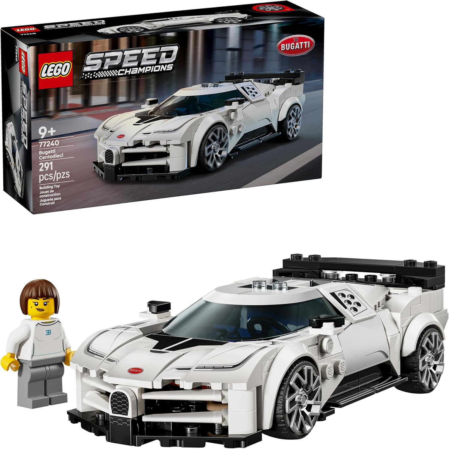 LEGO 77240 Speed Champions Bugatti Centodieci Hyper Sports Car Toy - Model Kit & Pretend Play Toy for Boys & Girls, Ages 9+