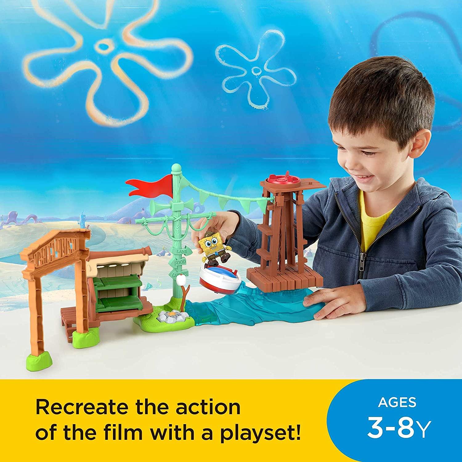 Imaginext Spongebob Playset, Camp Coral, Campground with Character Figure and Play Pieces for Preschool Pretend Play 3+ Years