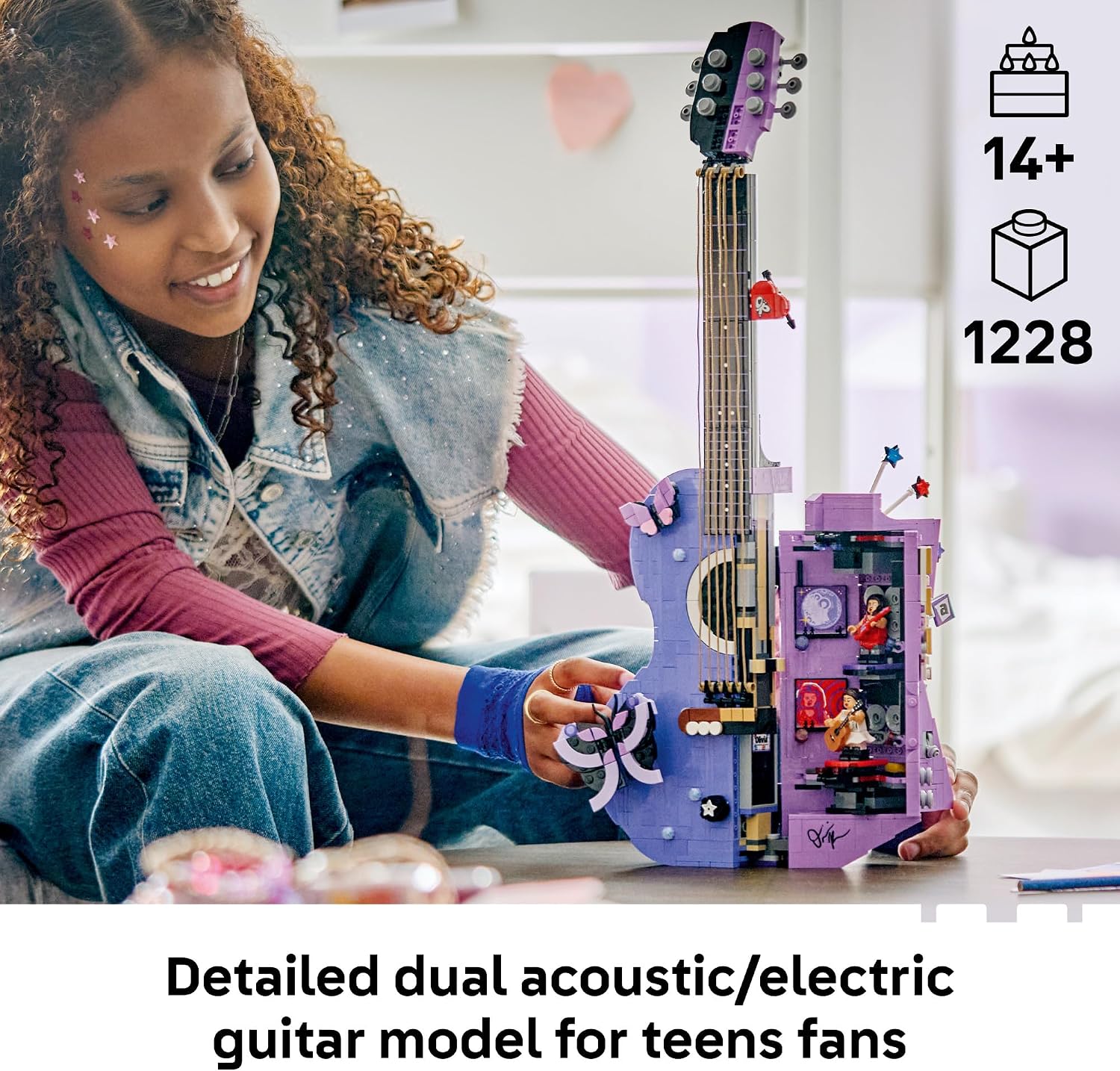 LEGO Editions Olivia Rodrigo's Dual Guitar 43031 | Collectible Building Toy, Olivia Rodrigo Minifigure - 43031