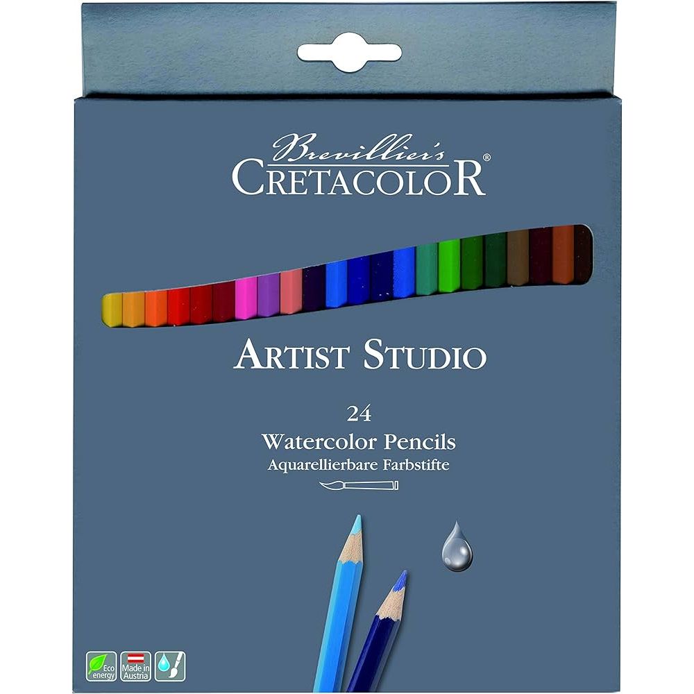 brevillier's Cretacolor Artist Studio Watercolor Pencil Set, 24-Colors
