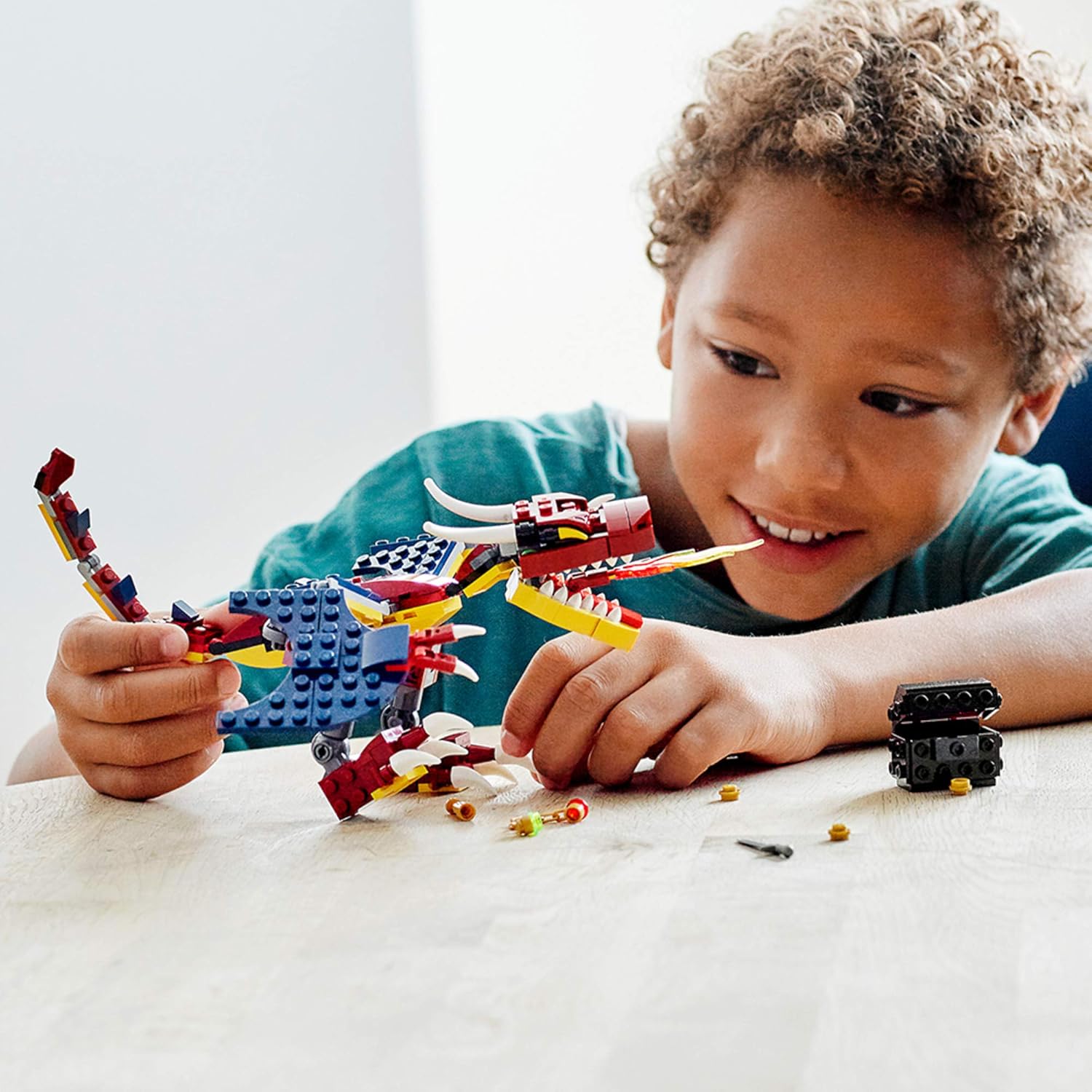 LEGO 31102 Creator 3in1 Fire Dragon Building Kit, لعبة بناء رائعة للأطفال
