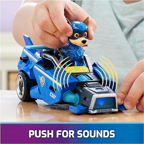 Paw Patrol The Mighty Movie, Toy Car with Chase Mighty Pups Action Figure, Lights and Sounds, Kids Toys for Boys & Girls 3+