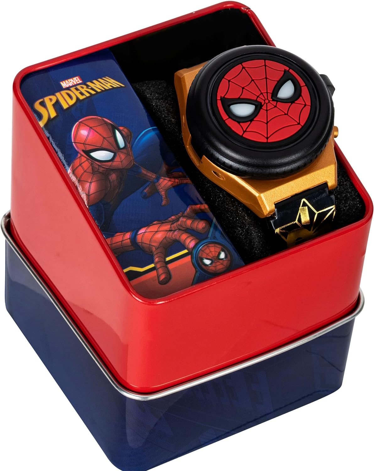 Accutime SPD4593AZ Marvel Boy's Spiderman Light Up Digital Watch with Flip Open Face