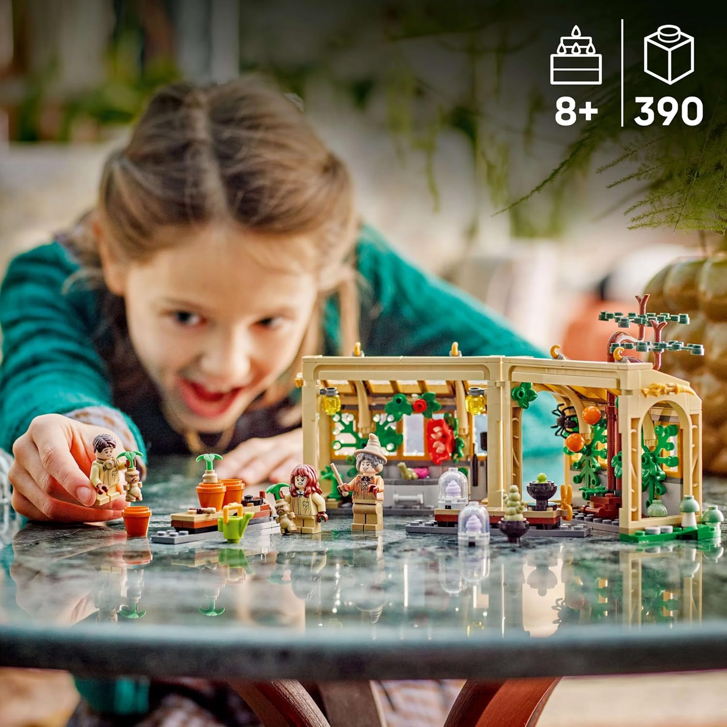 LEGO Harry Potter Hogwarts Castle: Herbology Class Set with Neville Longbottom, Hermione Granger & Prof. Sprout Minifigures - incl. 3 Mandrake Toy Plants - Gift for 8+ Year Old Girls & Boys - 76445