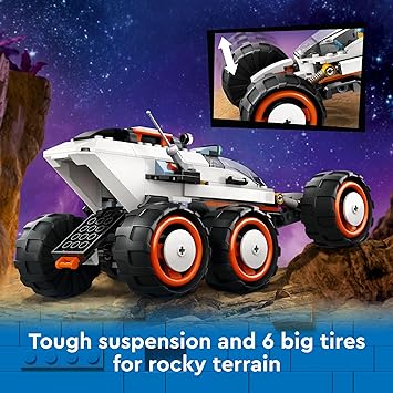 LEGO 60431 City Space Explorer Rover and Alien Life Toy, Space Gift for Boys and Girls Ages 6 and Up with 2 Minifigures, Robot and Extraterrestrial Figures, Pretend Play STEM Toy.