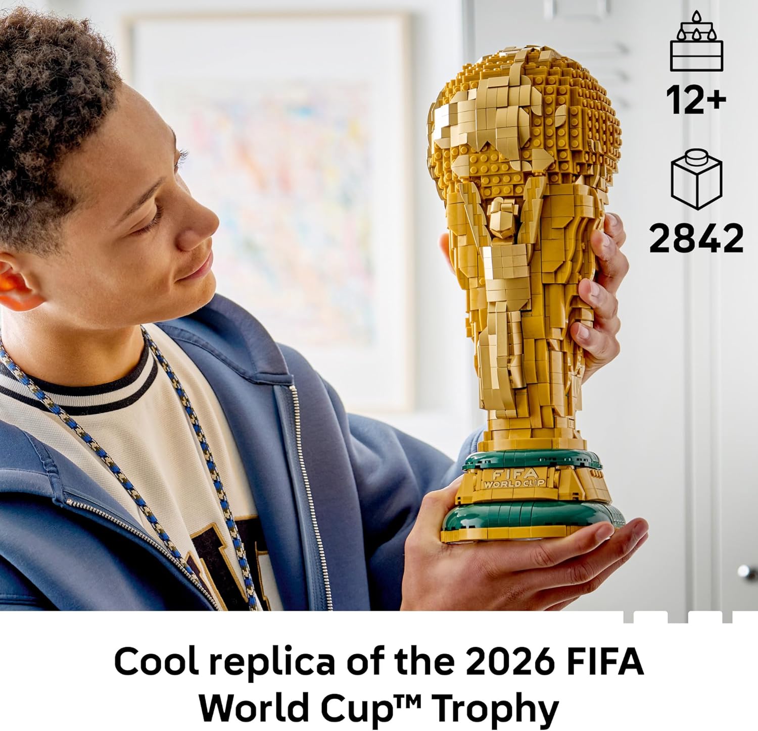 LEGO Editions FIFA World Cup Official Trophy Building Set - Kit for Display in Bedroom, Home Office, Book Shelf - Soccer Fans Collectible - with World Cup 2026 Minifigure 43020