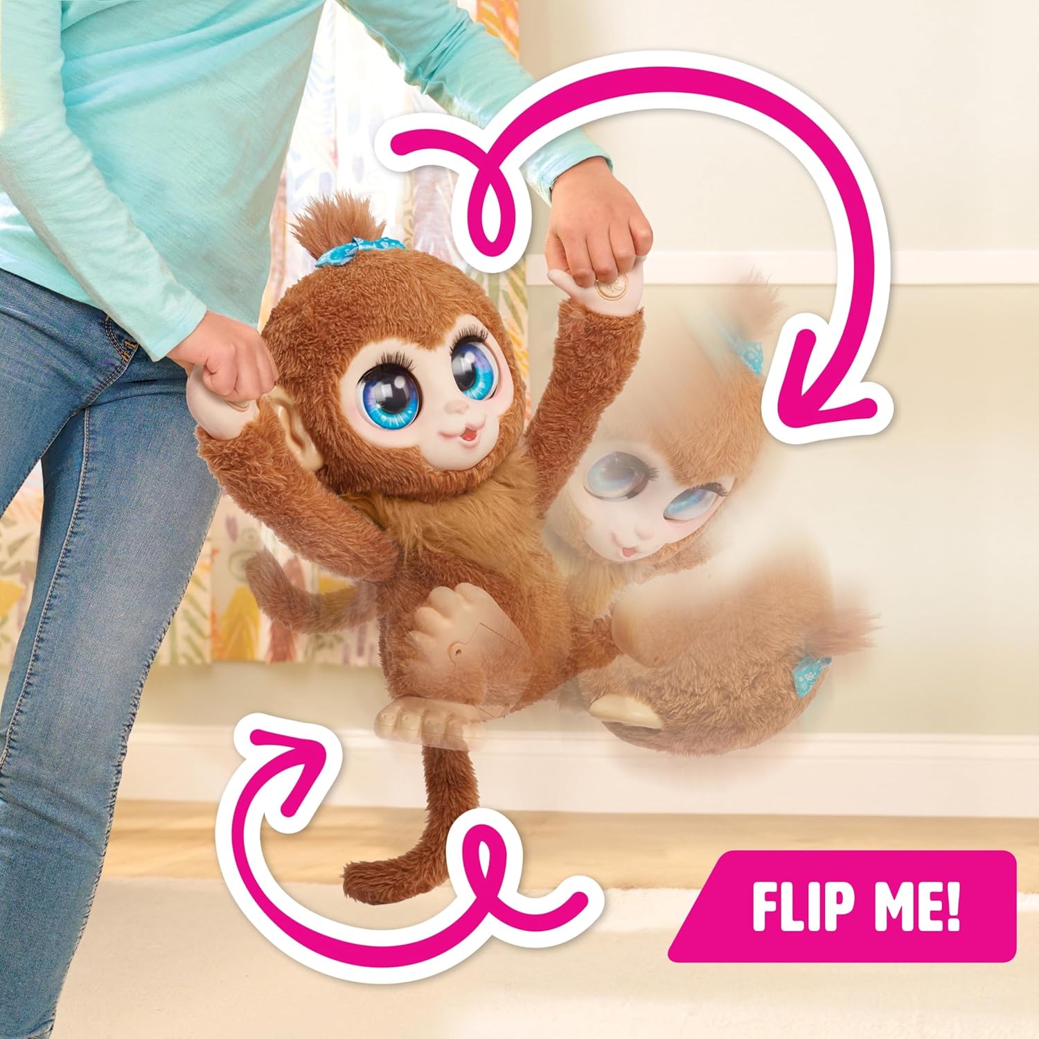 furReal Peanut the Playful Monkey Interactive Toy | Walking & Flipping ...