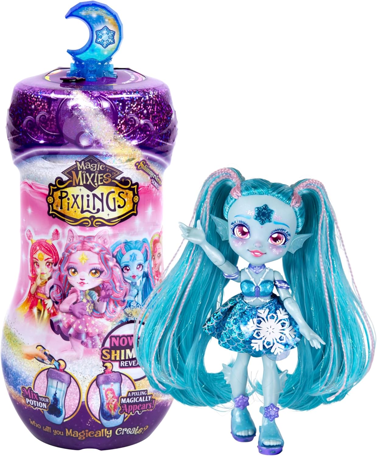 Magic Mixies Pixlings Shimmerverse Series, Create & Mix Magic Potion to Magically Reveal Marena The Ice Mermaid