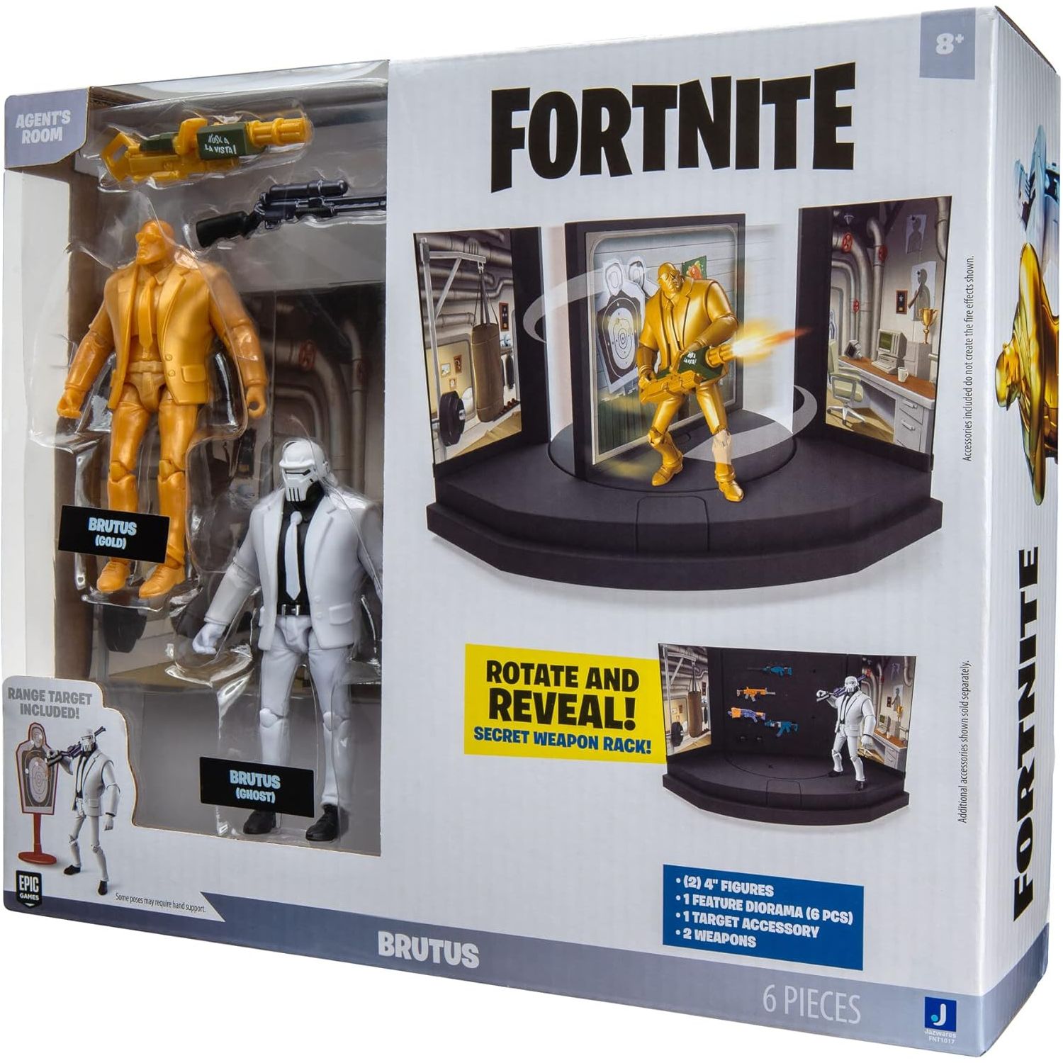 Fortnite Brutus Agent’s Room Featured Playset with Two 4-inch Articulated Figures Plus Weapons and Accessories