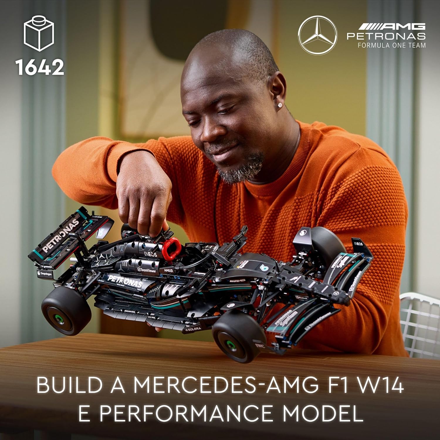 مجموعة بناء سيارة سباق الأداء LEGO 42171 Technic Mercedes-AMG F1 W14 E للبالغين، نموذج سيارة هدية لعيد الأب، نموذج بناء وعرض مفصل بشكل أصلي لديكورات المنزل أو المكتب