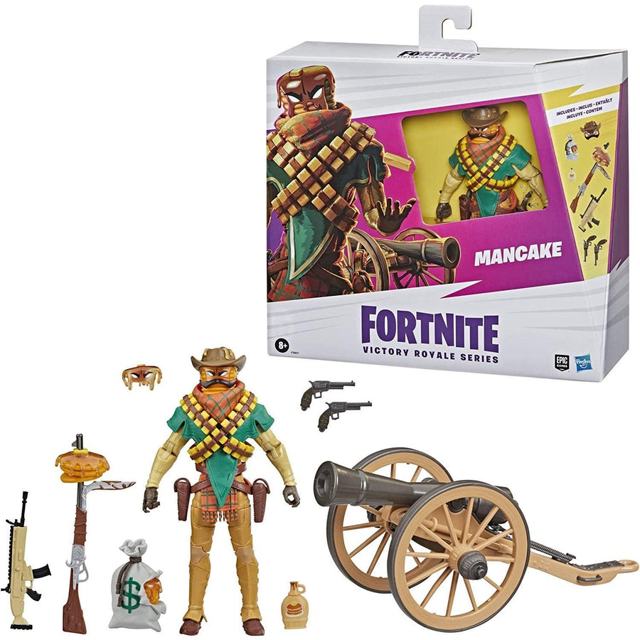 FORTNITE Hasbro Victory Royale Series Mancake Deluxe Pack Collectible Action Figure with Accessories - Ages 8 and Up, 6-inch
