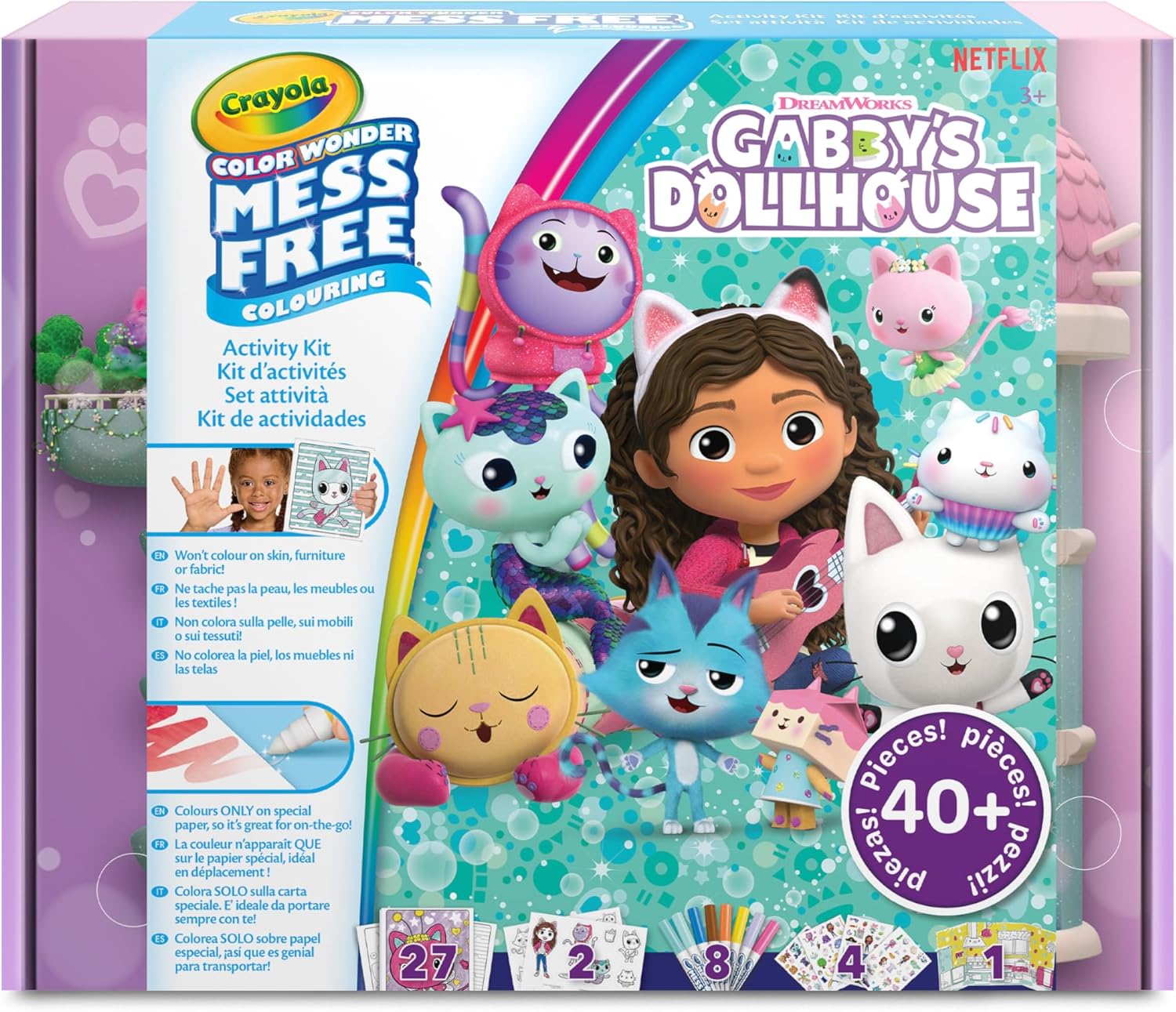 CRAYOLA Color Wonder Activity Kit Gabby's Dollhouse | Mess Free Colouring Fun | Includes 40+ Pieces | Ages 3+