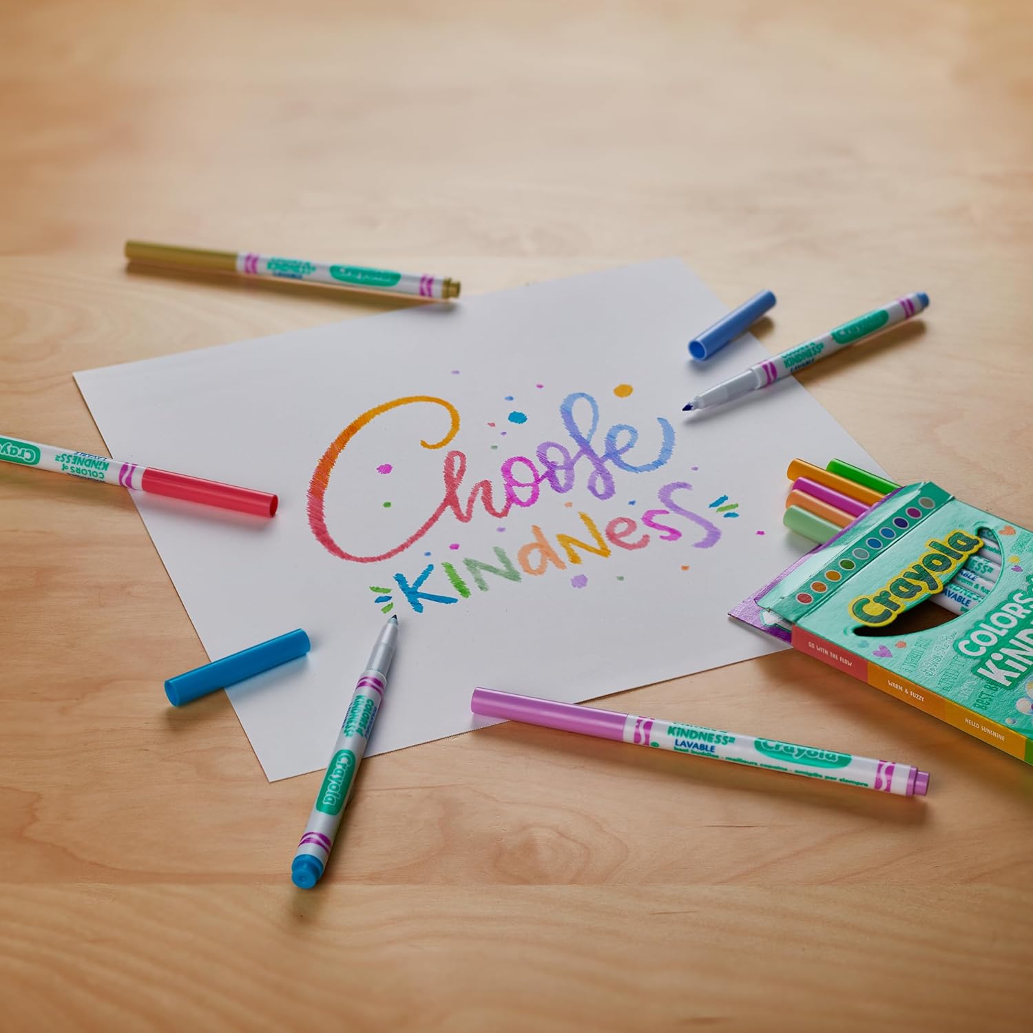 Crayola Colours of Kindness Washable Fine Line Markers - Assorted Colours (Pack of 10)